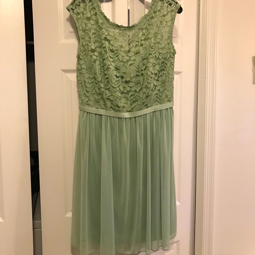 David’s Bridal short lace & mesh dress